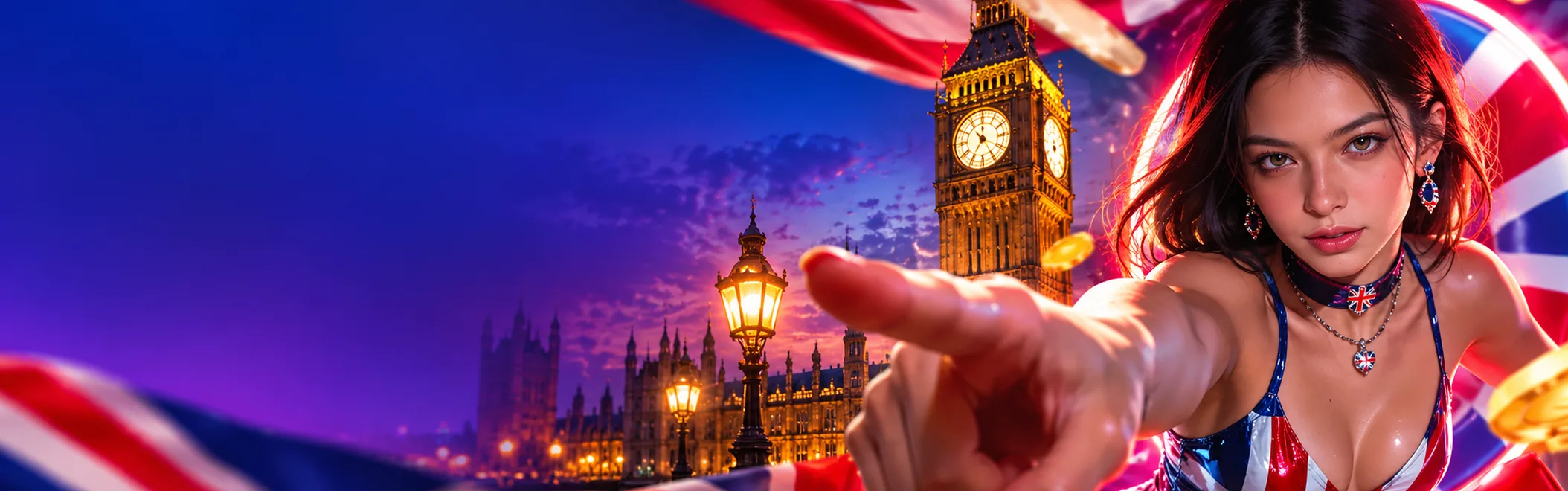 Goldify Casino UK banner with Big Ben, a London street lamp and the Union Jack